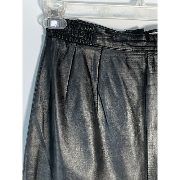 Diversity Women's Knee Length Genuine Leather Straight Skirt Black Size 6 - Picture 3 of 12